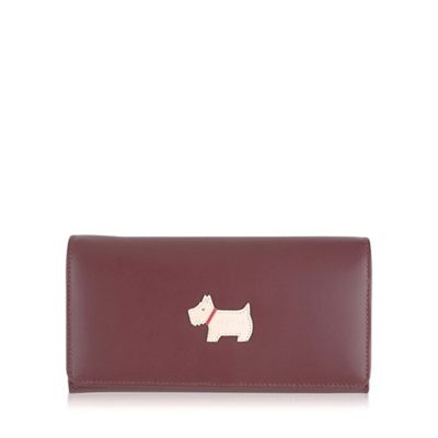 Large burgundy leather 'Heritage Dog' matinee purse